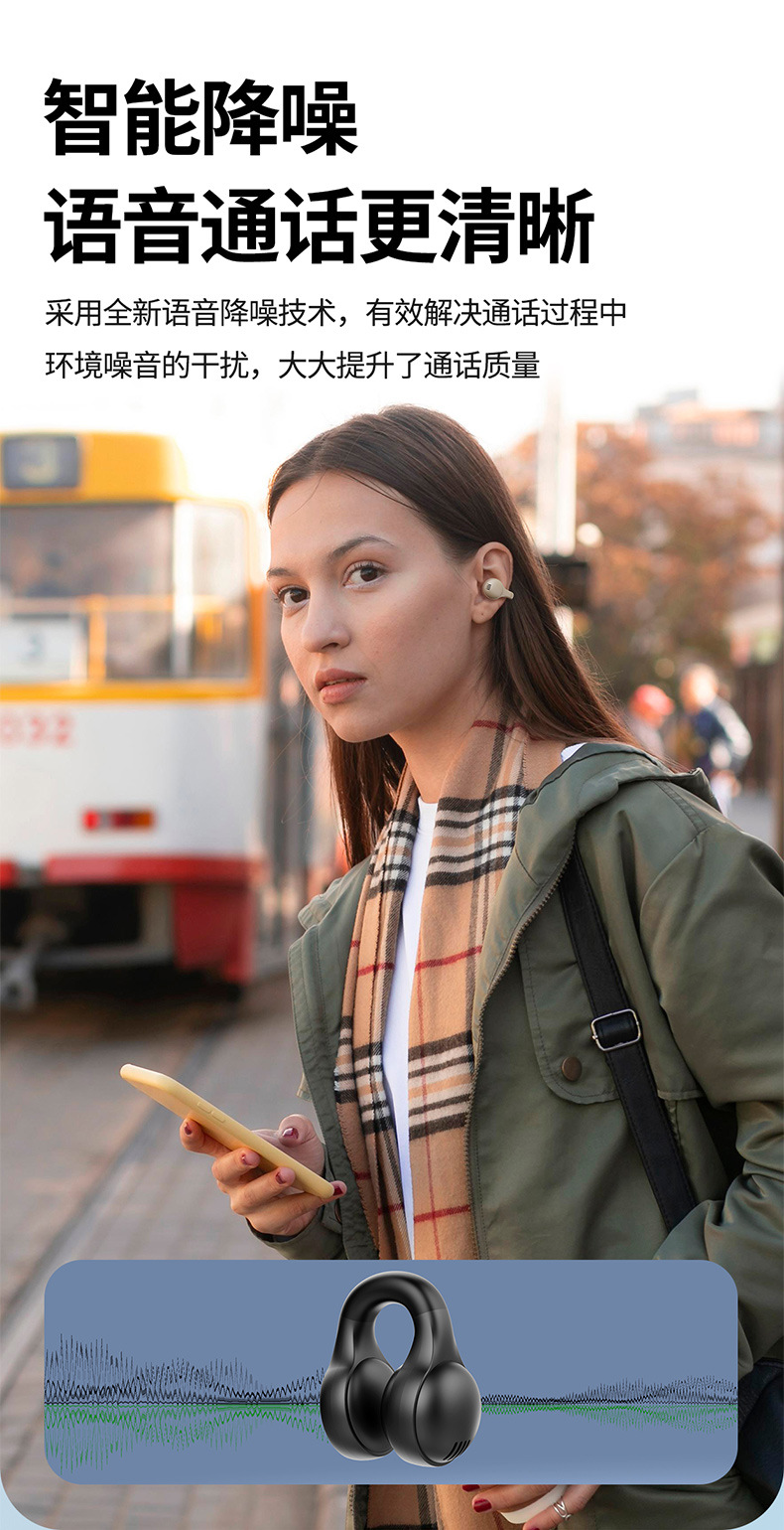 夹耳式真无线数显高音质TWS双耳耳夹双边5.4立体声充电仓蓝牙耳机详情12