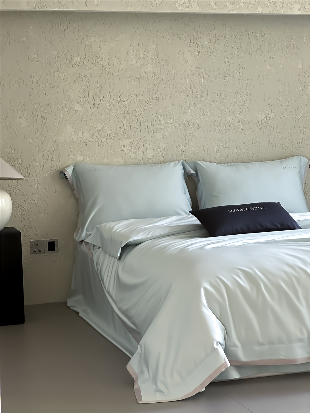 Minimalist style 100-count ultra-fine denier Tencel cotton four-piece set, high-end and silky smooth naked sleeping grade bedding pic 7