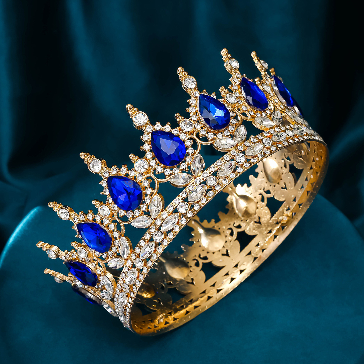 Best-selling water diamond crowns in European and American foreign trade, full-circle large crowns for bride headwear on Amazon, direct sales from the manufacturer pic 14