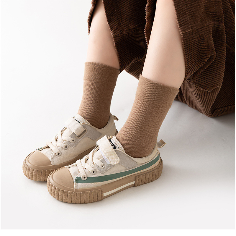 抖音爆款儿童袜子秋冬纯色棉宝宝无骨松口袜中小童韩版ins堆堆袜详情8