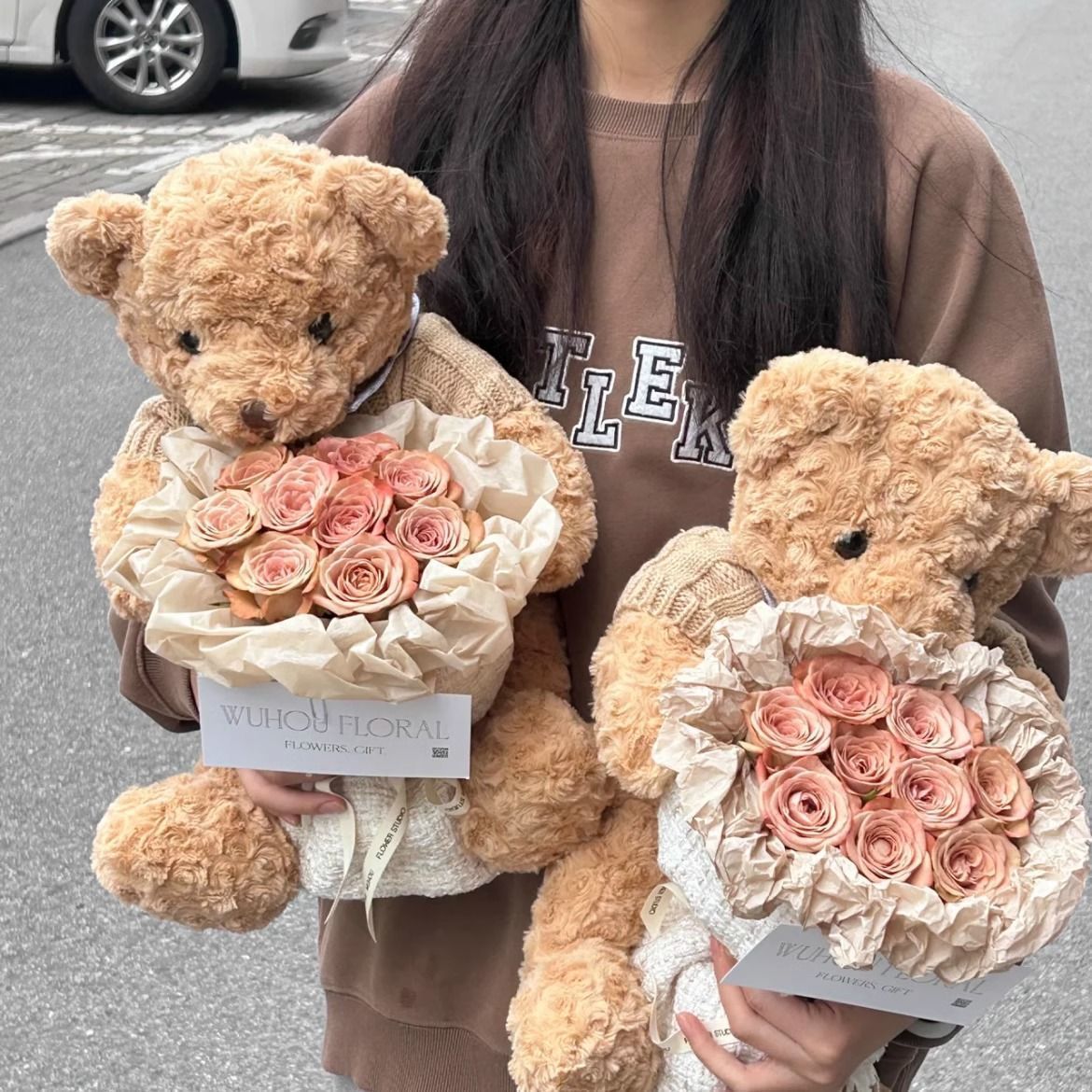 小熊玩偶公仔永生玫瑰花束生日礼物送女生妈妈朋友情人节批发详情1