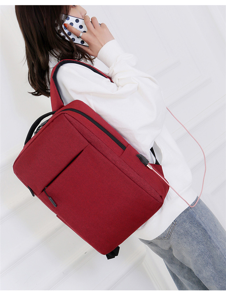 跨境双肩包男士电脑背包可印logo商务休闲包防泼水牛津布学生书包详情22