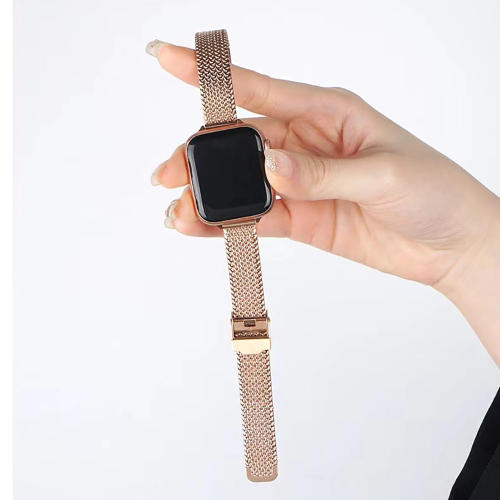 适用于苹果编织纹金属表带apple watch7/SE/6/5/4/321不锈钢麦穗详情6
