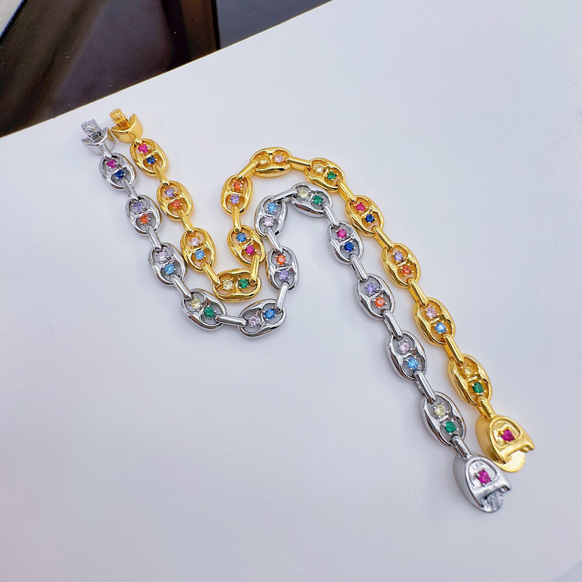 Celeste orfebrería europa y Estados Unidos zircon pulsera moda micro insertos de color 100 accesorios para mujeres de alta calidad sentido accesorios fábrica al por mayor pic 15