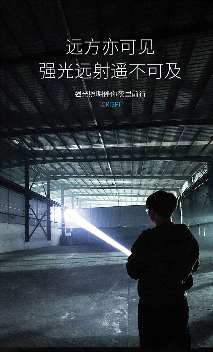 爆亮多功能强光定焦手电筒LED户外USB充电家用便携18650手电详情2