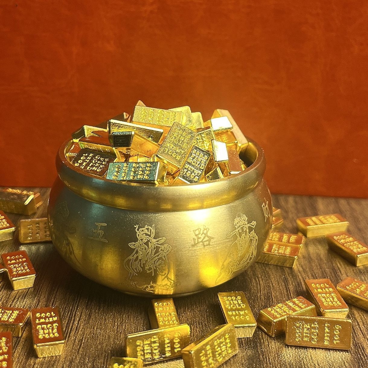 合金金条摆件家居装饰品乔迁礼品金属工艺品厂家批发仿真金条摆件详情1