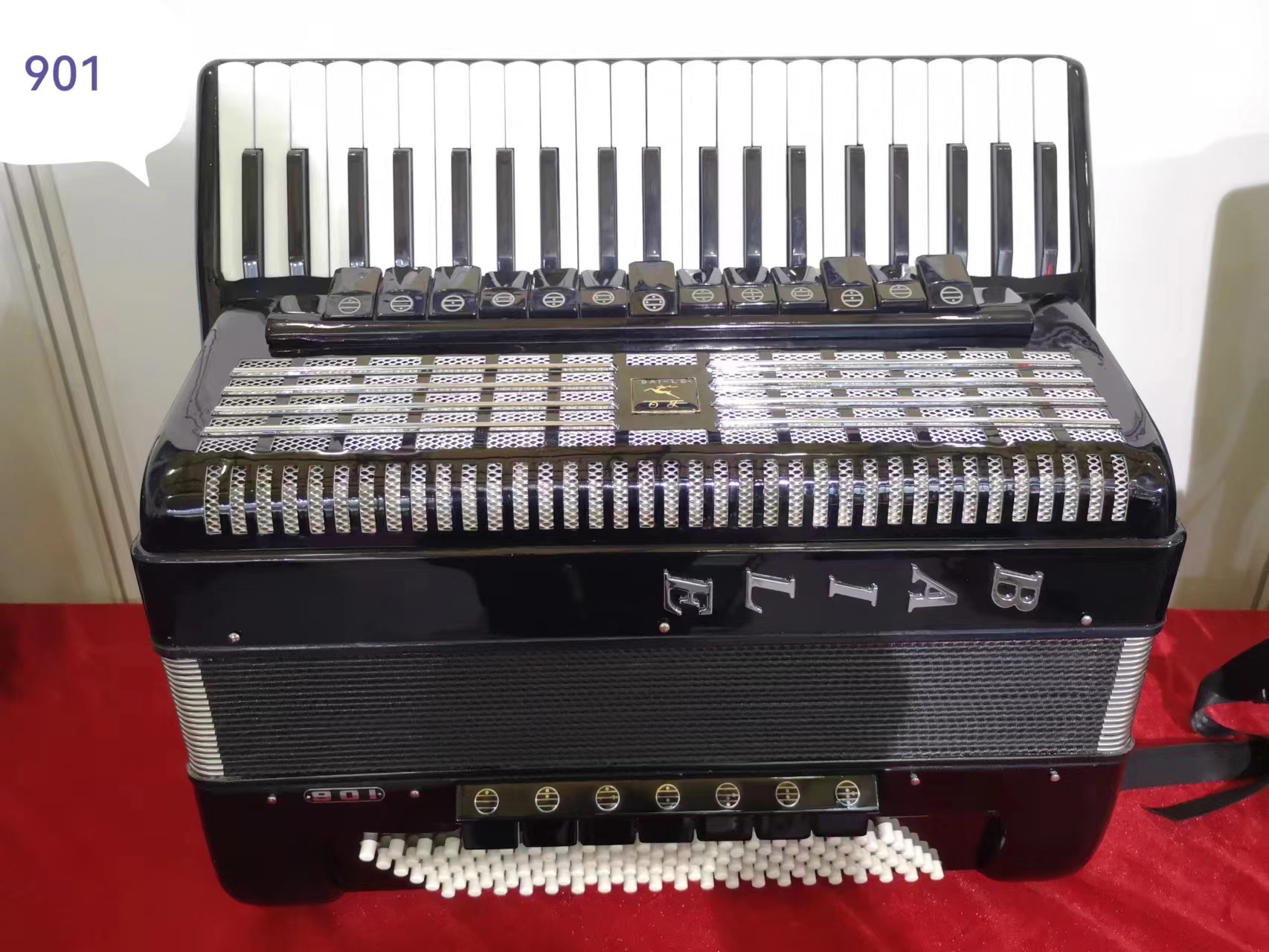 正品百乐手风琴120BS 901演奏琴 903回声41键203 45键205自由低音详情10