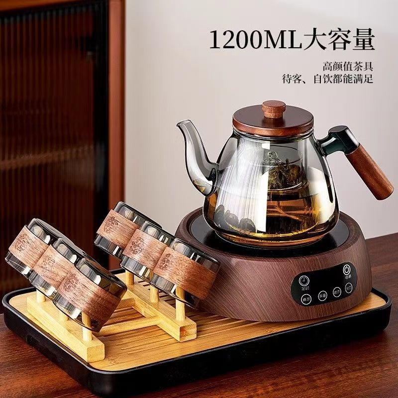 Glass teapot, household heat-resistant Japanese tea brewing teapot, kung fu tea set, electric ceramic stove set, tea and water separation kettle pic 18