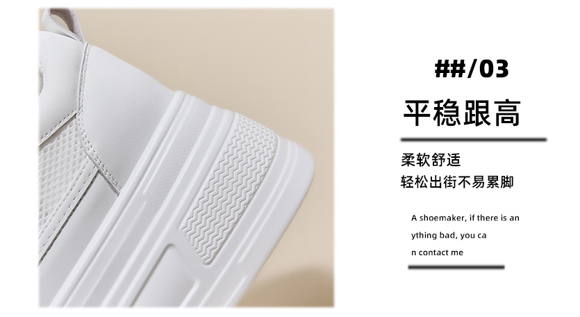 The thick-soled, insole, breathable white sneakers are a perfect match for women and are a new sporty casual shoe for Spring and summer 2025 pic 6