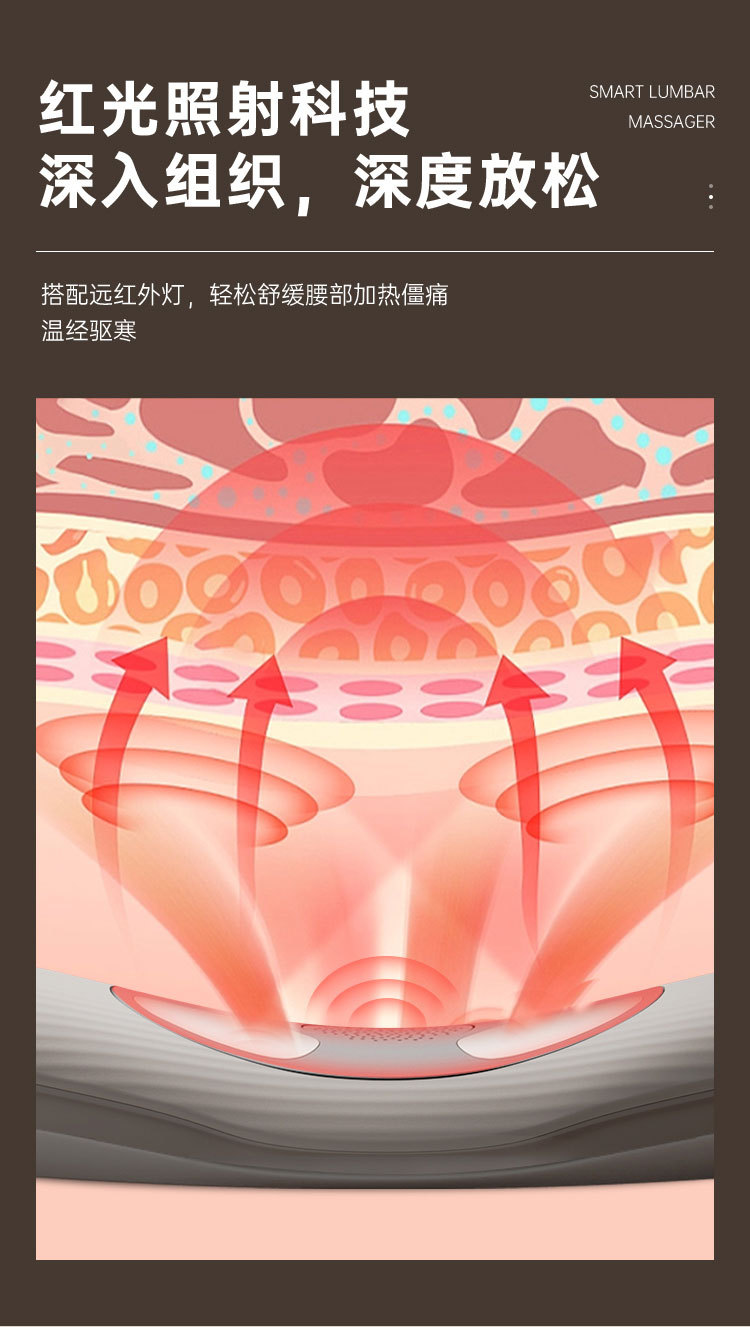 腰部按摩仪智能脉冲牵引腰椎器腰部加热震动充气放松腰椎按摩器详情10