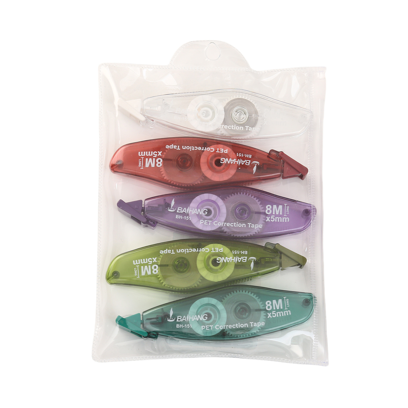 5-color pen-shaped silent correction kit with convenient student correction kit, large-capacity smooth character correction mini stationery pic 3