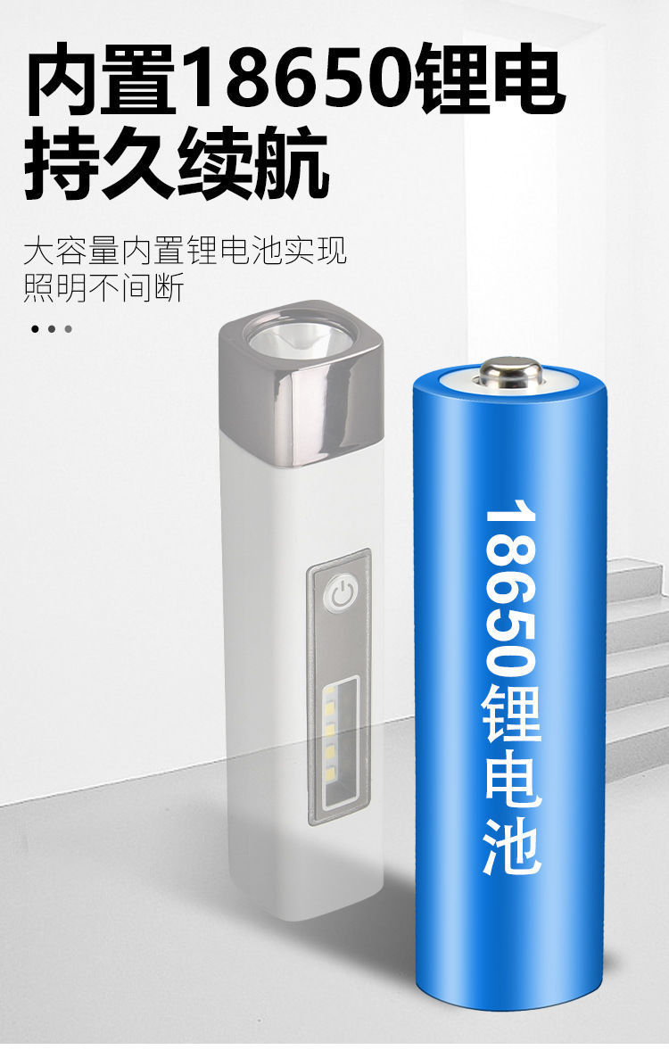 Cross-border multi-functional high-intensity flashlight, emergency power bank, flashlight with side light, usb charging portable lighting lamp pic 13