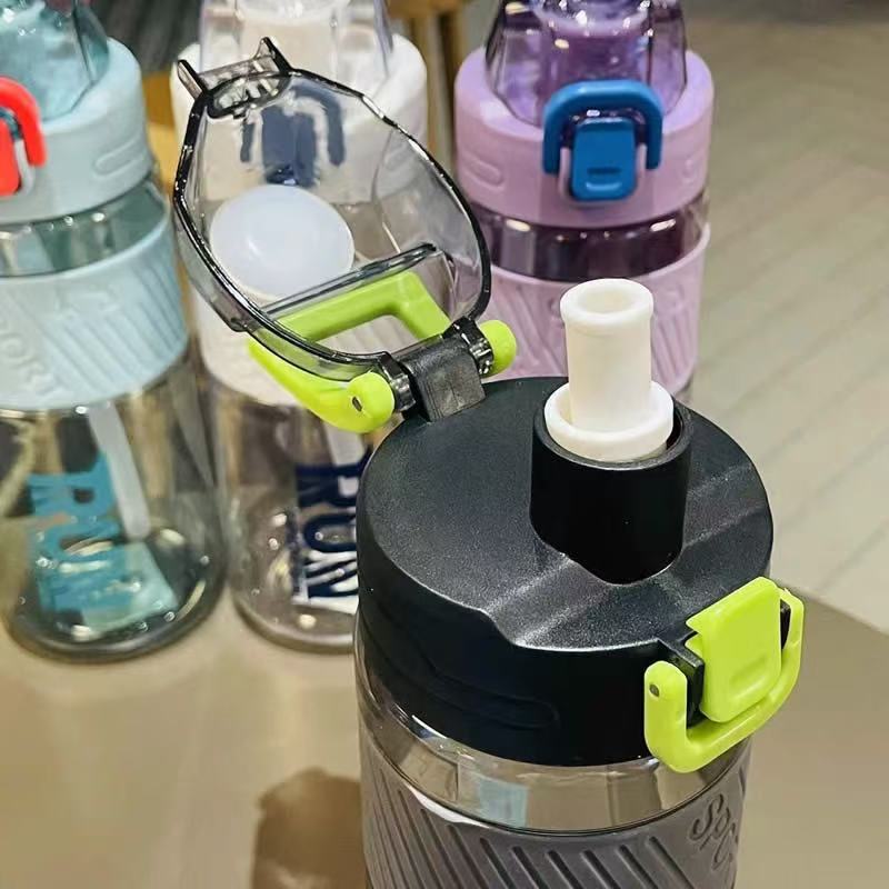 新品运动大容量字母印花吸管杯塑料杯健身户外学生水杯便携随身杯详情6