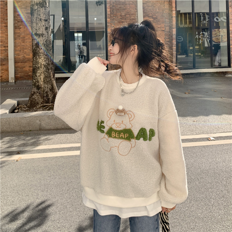 Here are two new autumn 2024 embroidered loose long-sleeved sweatshirts for women pic 18