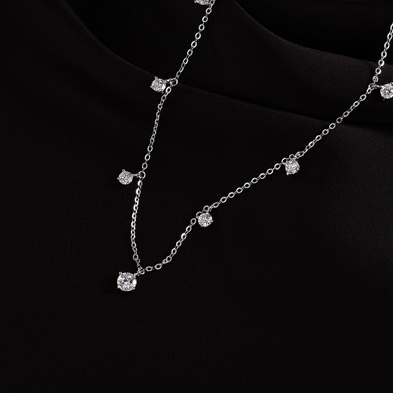 S925 ins风时尚闪耀纯银莫桑钻女新款爆款轻奢小众复古高级感项链详情4