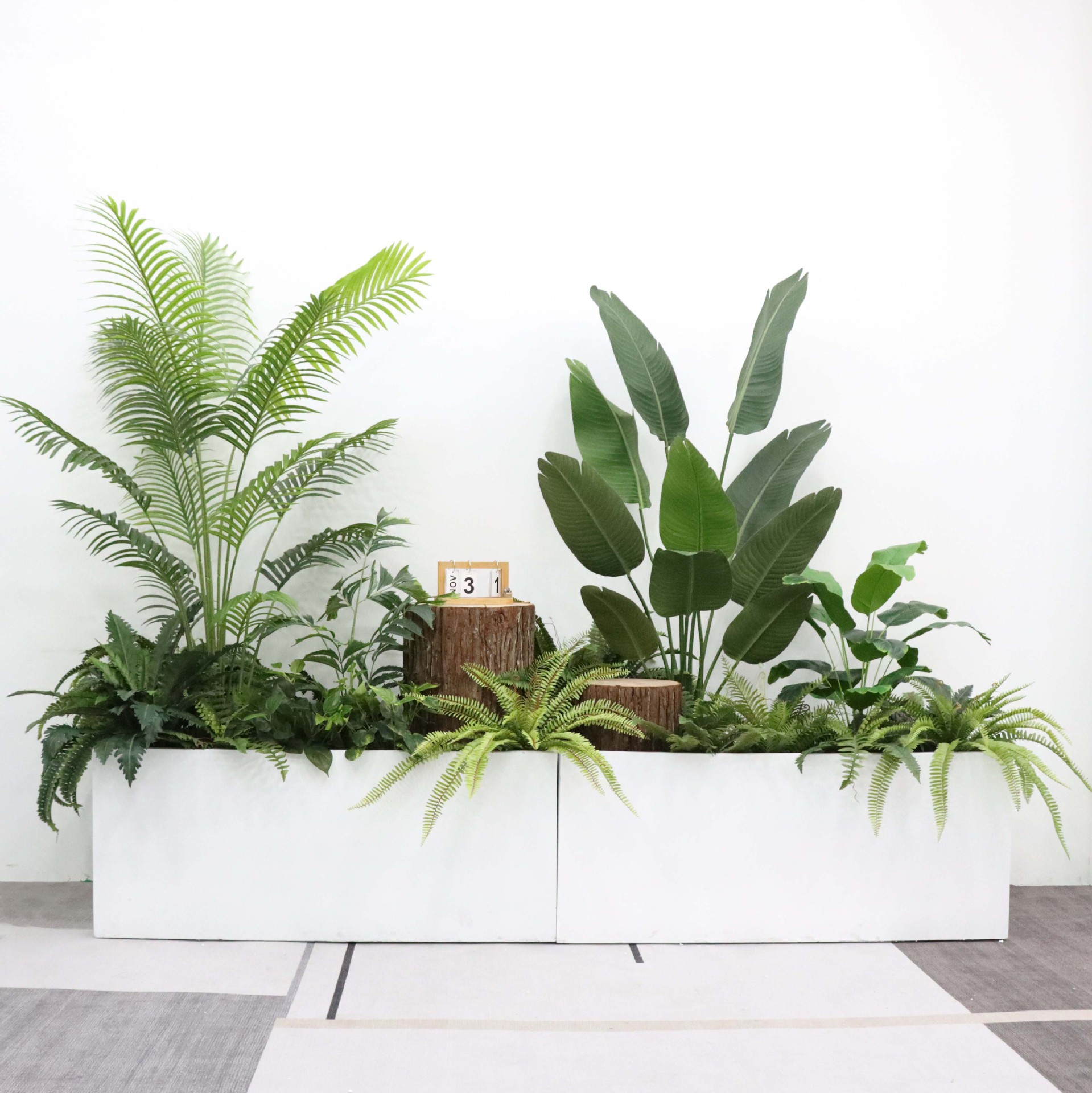 Artificial green plants, potted plants, artificial trees, landscape Spaces, plant landscaping, indoor staircase, corner decoration and matching pic 8