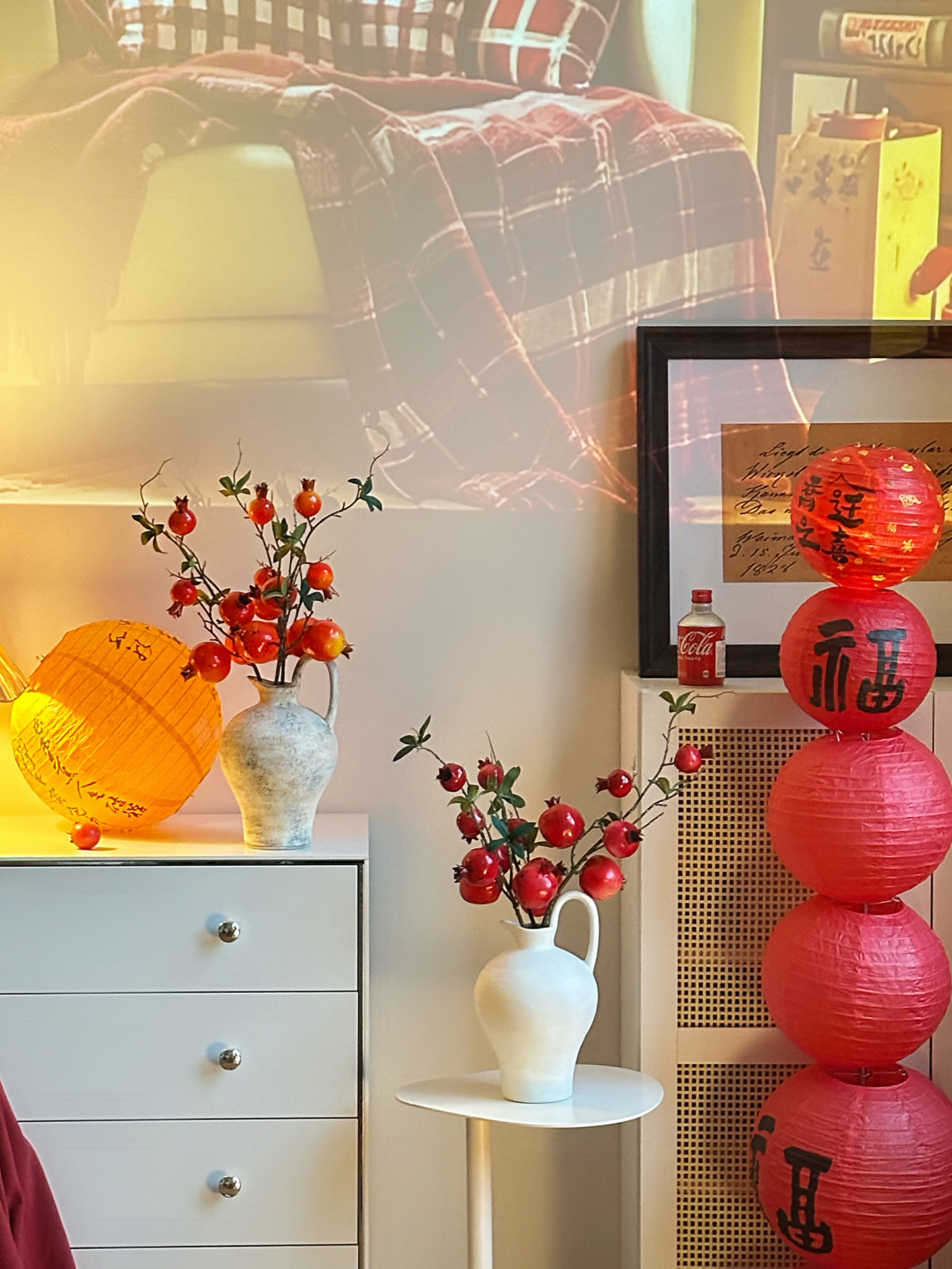 中式仿真石榴果实仿真花假花摆设年宵花喜庆过年客厅餐桌家居摆件详情8