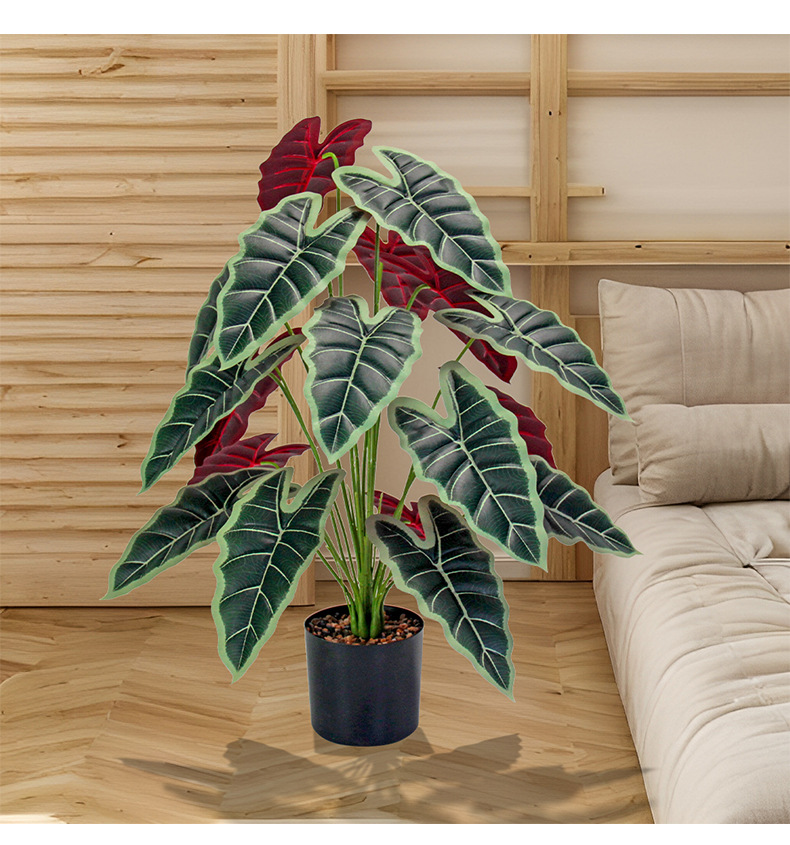 Artificial green plant 18-leaf lucky lily, plastic plant for living room, dining room, table, flowerpot decoration, outdoor garden landscaping pic 6