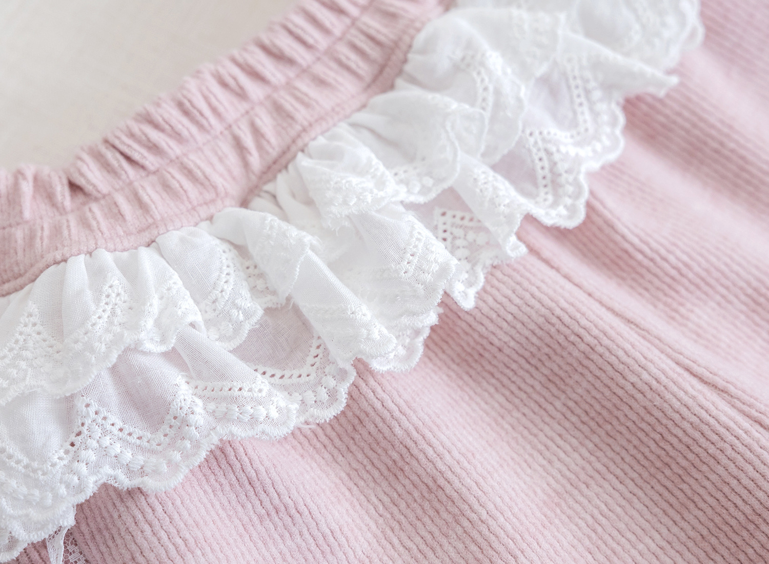 森系韩版秋季装可爱儿童女宝宝洋气兔耳蕾丝连帽运动卫衣两件套装详情11