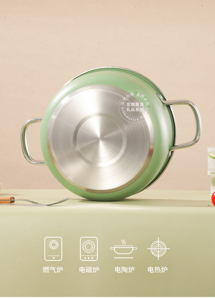 Stainless steel double-layer steamer, two-layer steaming soup pot, high appearance level, kitchen soup pot, points, welfare gifts wholesale pic 12