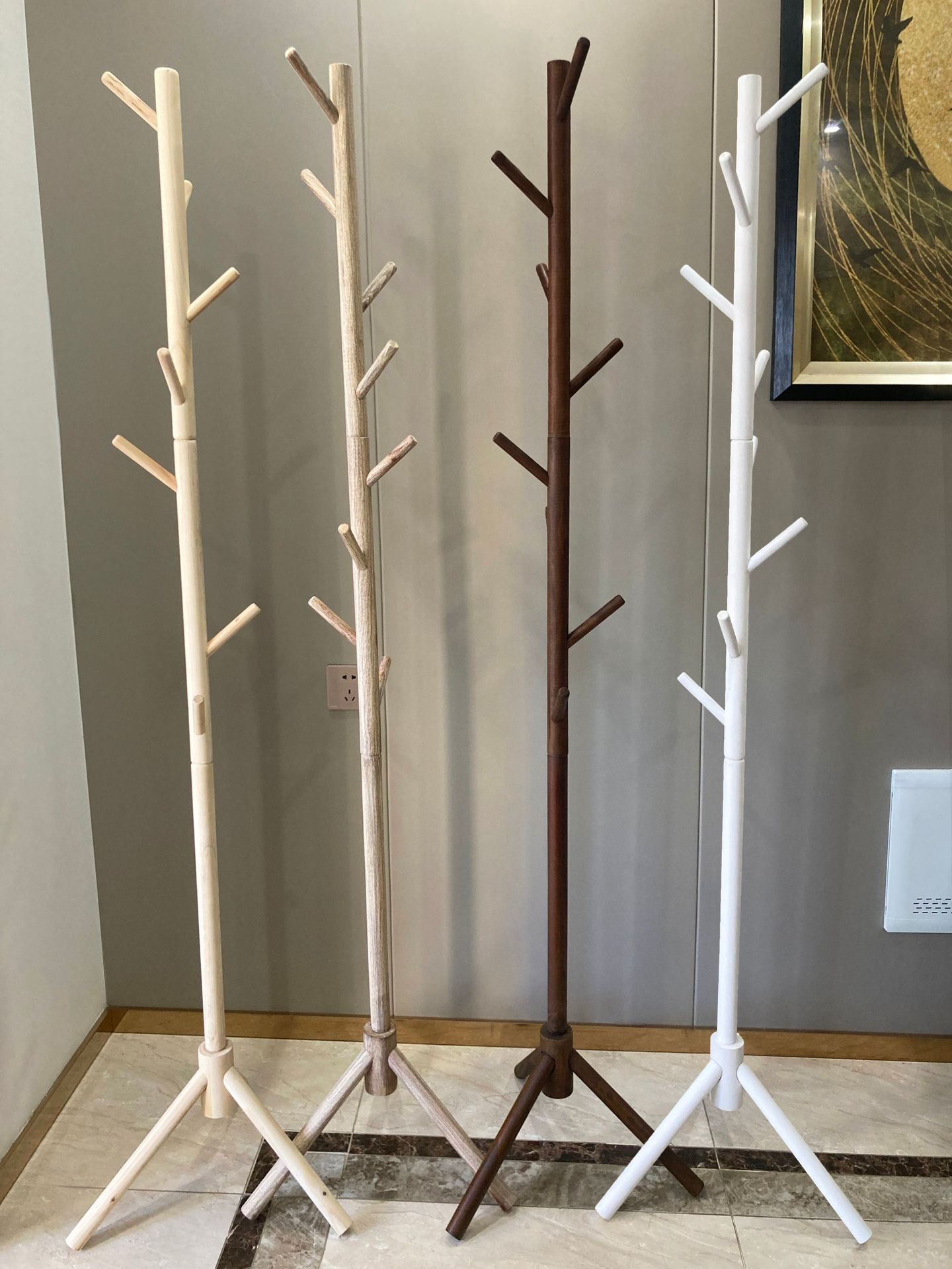 实木衣架落地卧室挂衣架挂衣杆客厅立式挂衣服的架子挂包架衣帽架详情10