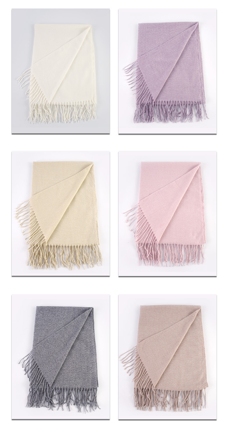 单色夹花仿羊绒围巾纯色披肩刺毛秋冬保暖高级感外贸跨境男女厂家详情10