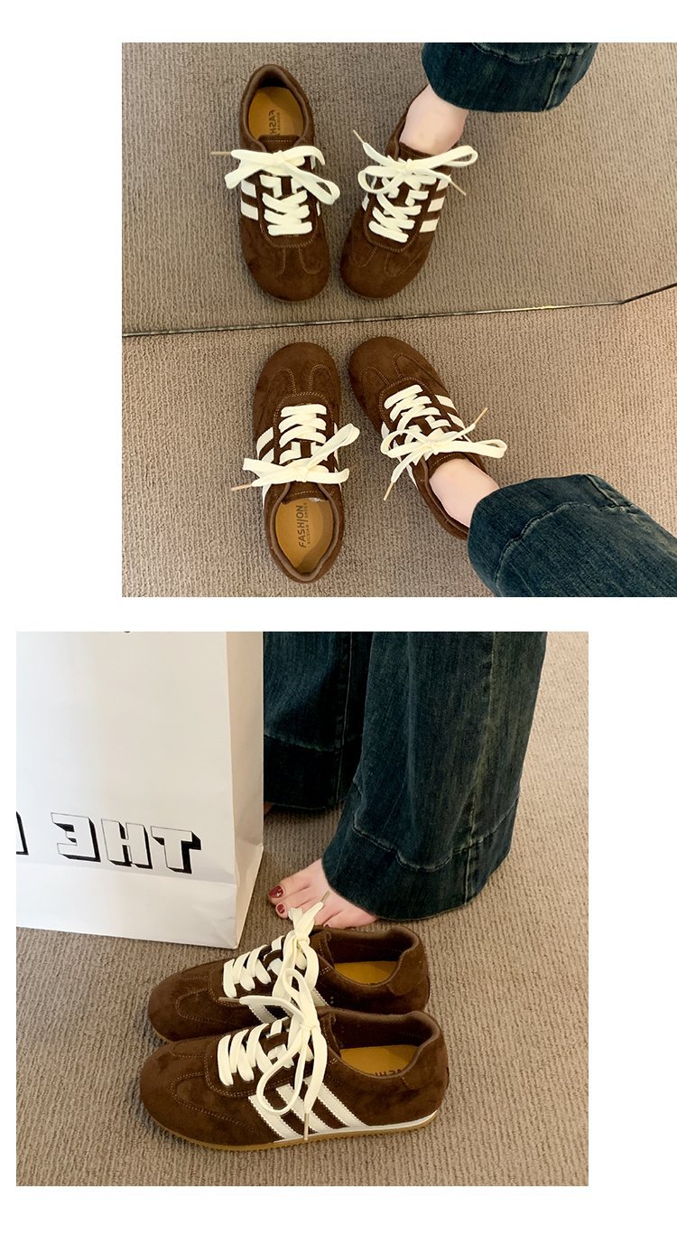 复古红色德训鞋女款小白鞋2025新款休闲板鞋运动厚底阿甘鞋详情30