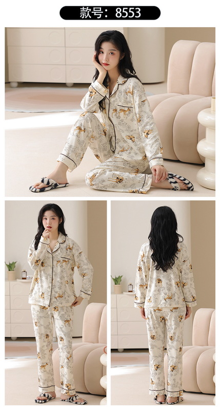 A类抗菌100%纯棉睡衣女士春秋季女款长袖开衫四季可外穿家居服女详情25