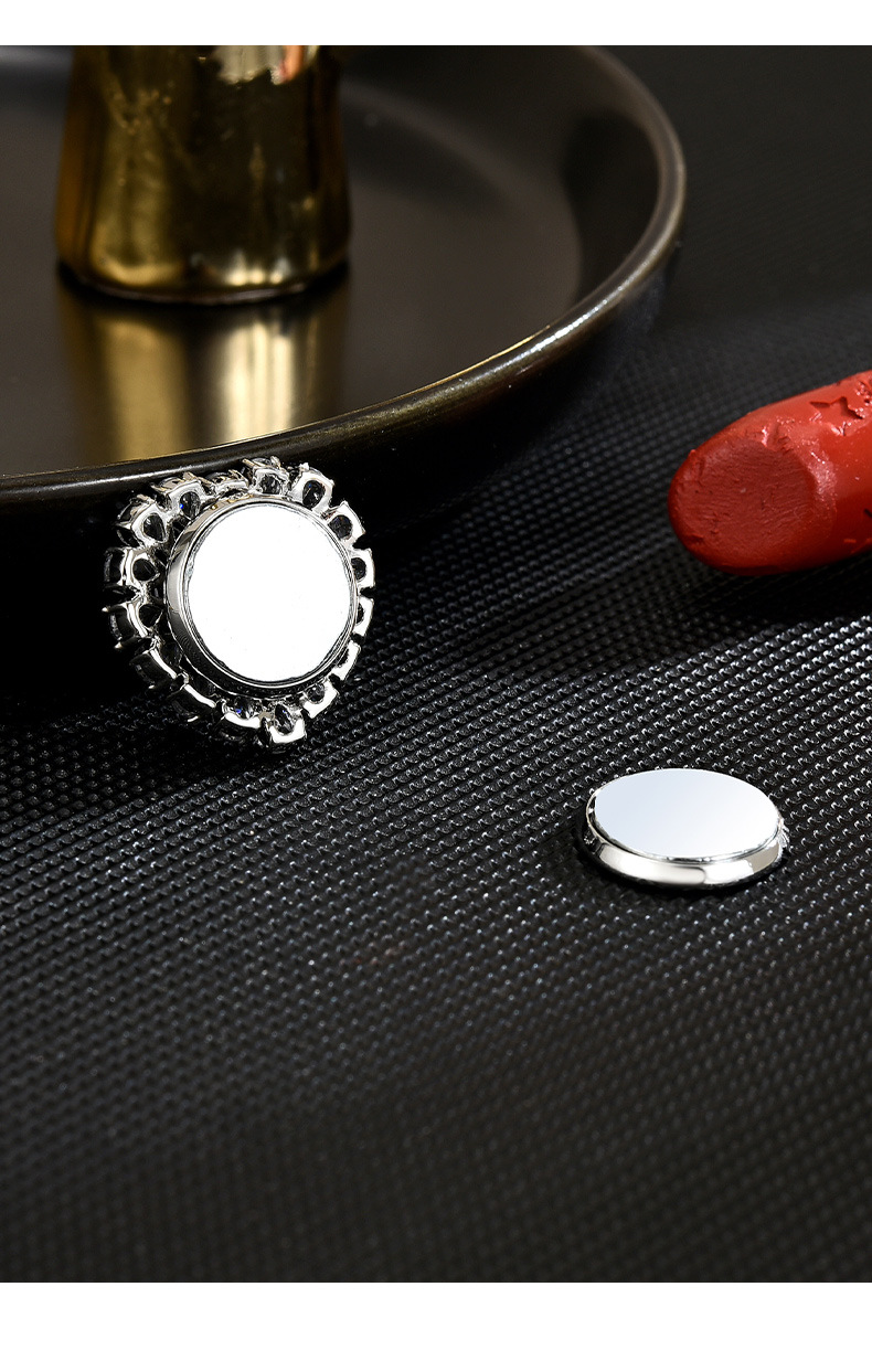 欧式风爱心磁吸扣优雅巴洛克轻奢紫爱心胸针高档心形百搭锆石配饰详情8