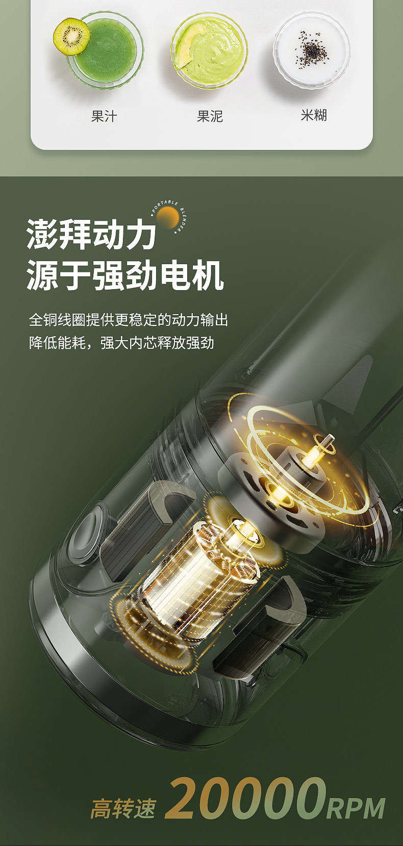 New cross-border juicer, portable fully automatic charging wireless juicer, small household ice crusher, juicer pic 6