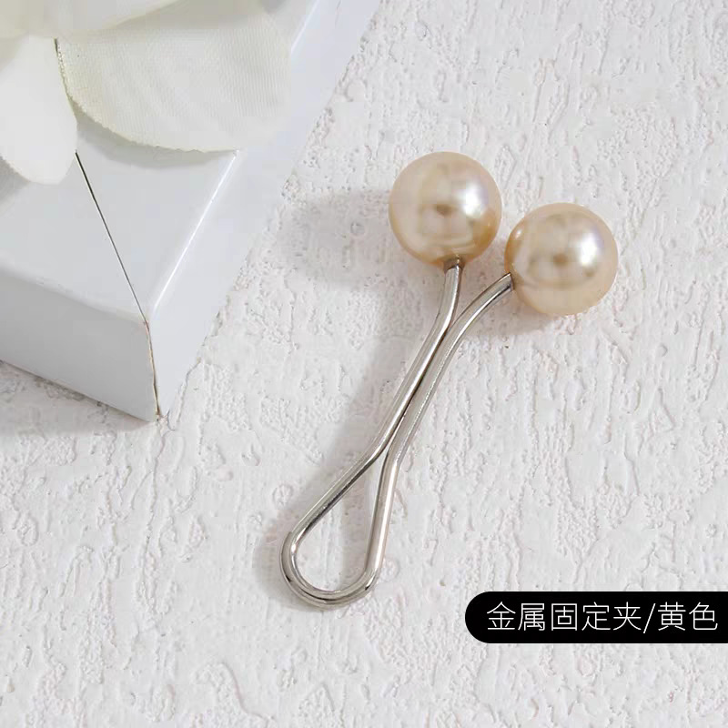 跨境珍珠U 头巾夹围巾扣珍珠丝巾夹围巾夹女士头巾别针胸针脖夹详情7