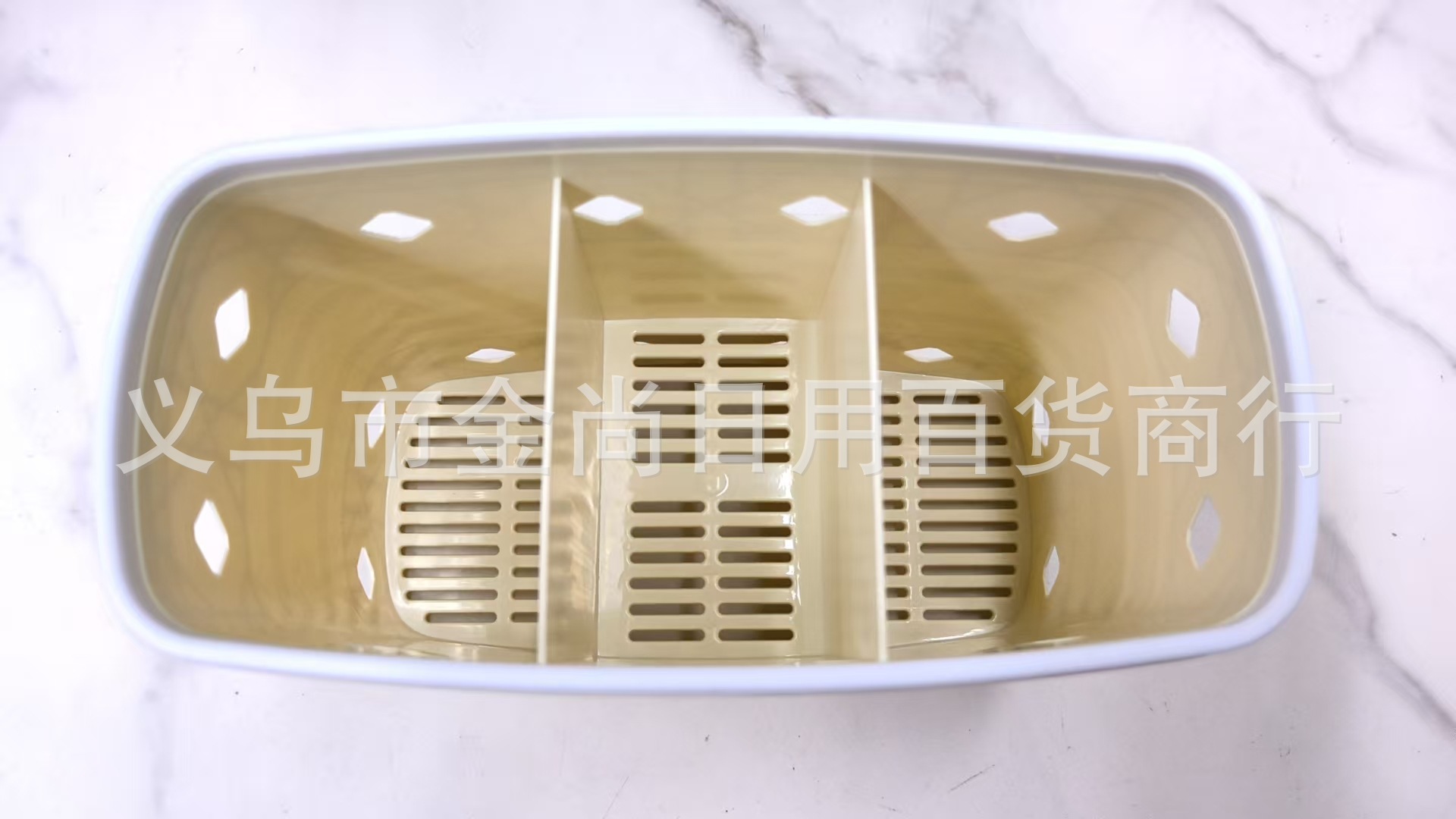 New diamond-shaped flower plastic three-compartment 筷笼 professional draining chopstick holder for kitchen and living room pic 5