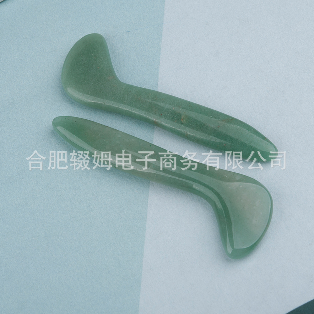 天然粉晶东陵玉石刮痧板脸部美容眼部推拿片刮痧板美容院同款按摩详情6