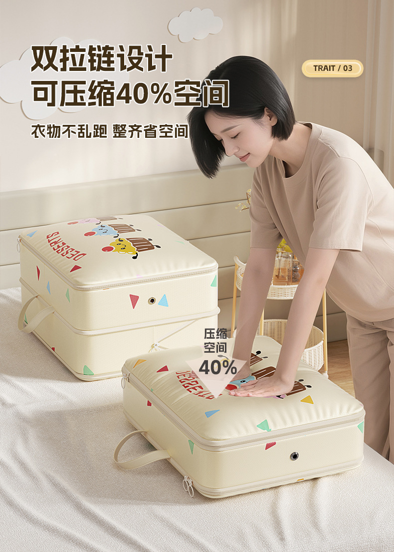 多功能卡通旅行压缩收纳袋行李箱衣物打包袋家用分装收纳包日用百货收纳防尘箱详情5