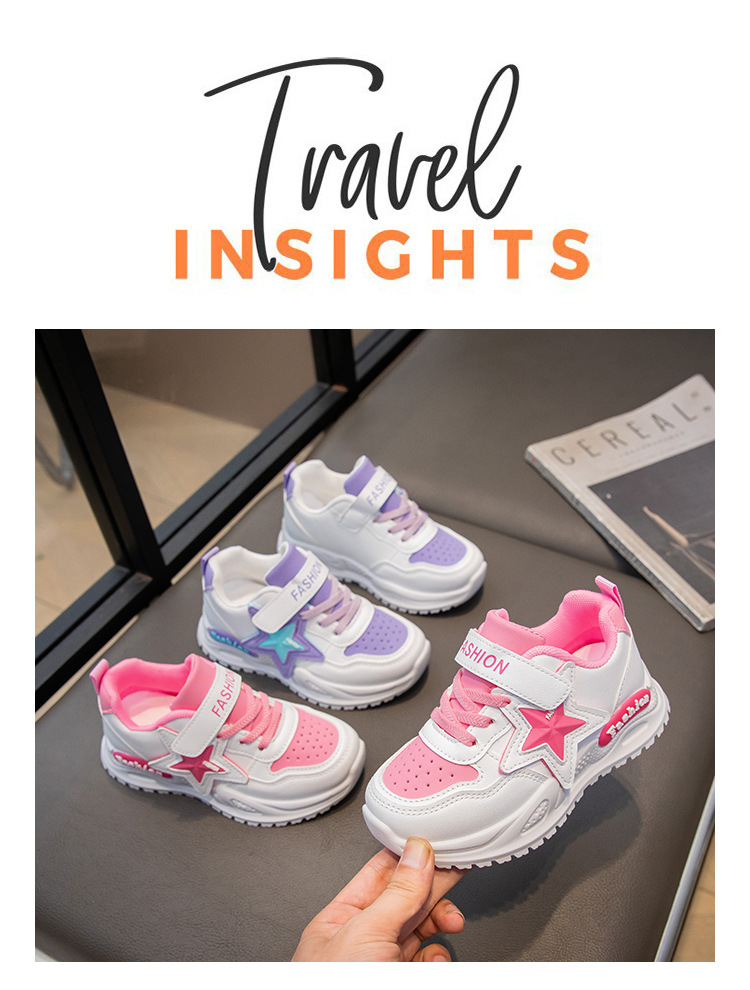 童鞋运动鞋皮面鞋子2024春秋新款儿童软底跑步鞋中大童女孩老爹鞋详情1