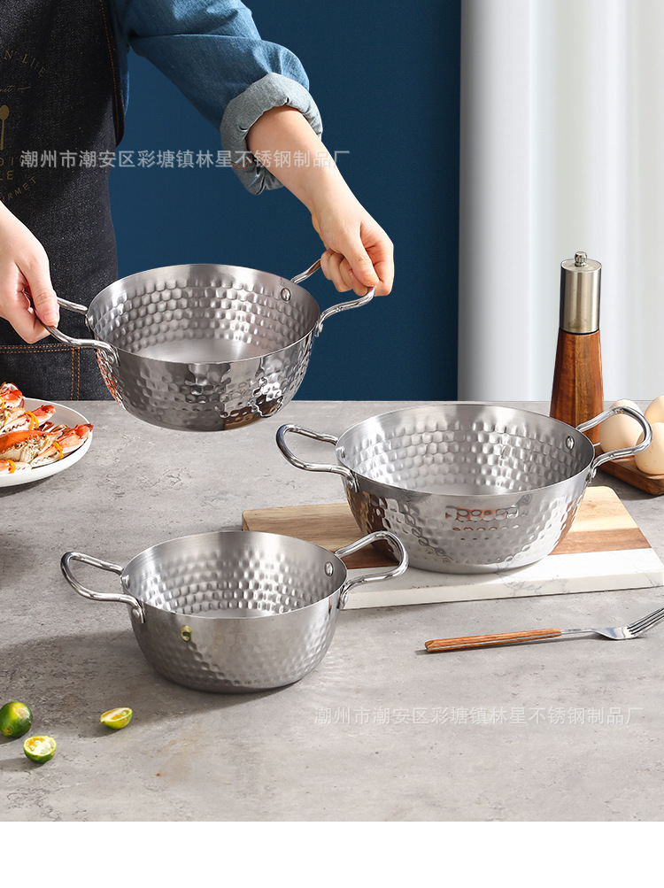 不锈钢韩式泡面锅加厚家用双耳方便面小煮锅拉面锅明火电磁炉通用详情16