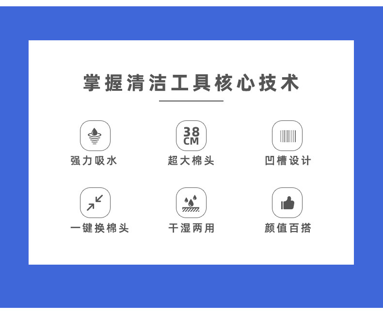 一键换头海绵拖把吸水胶棉拖把懒人拖把布省力拖把滚轮式挤水神器详情2