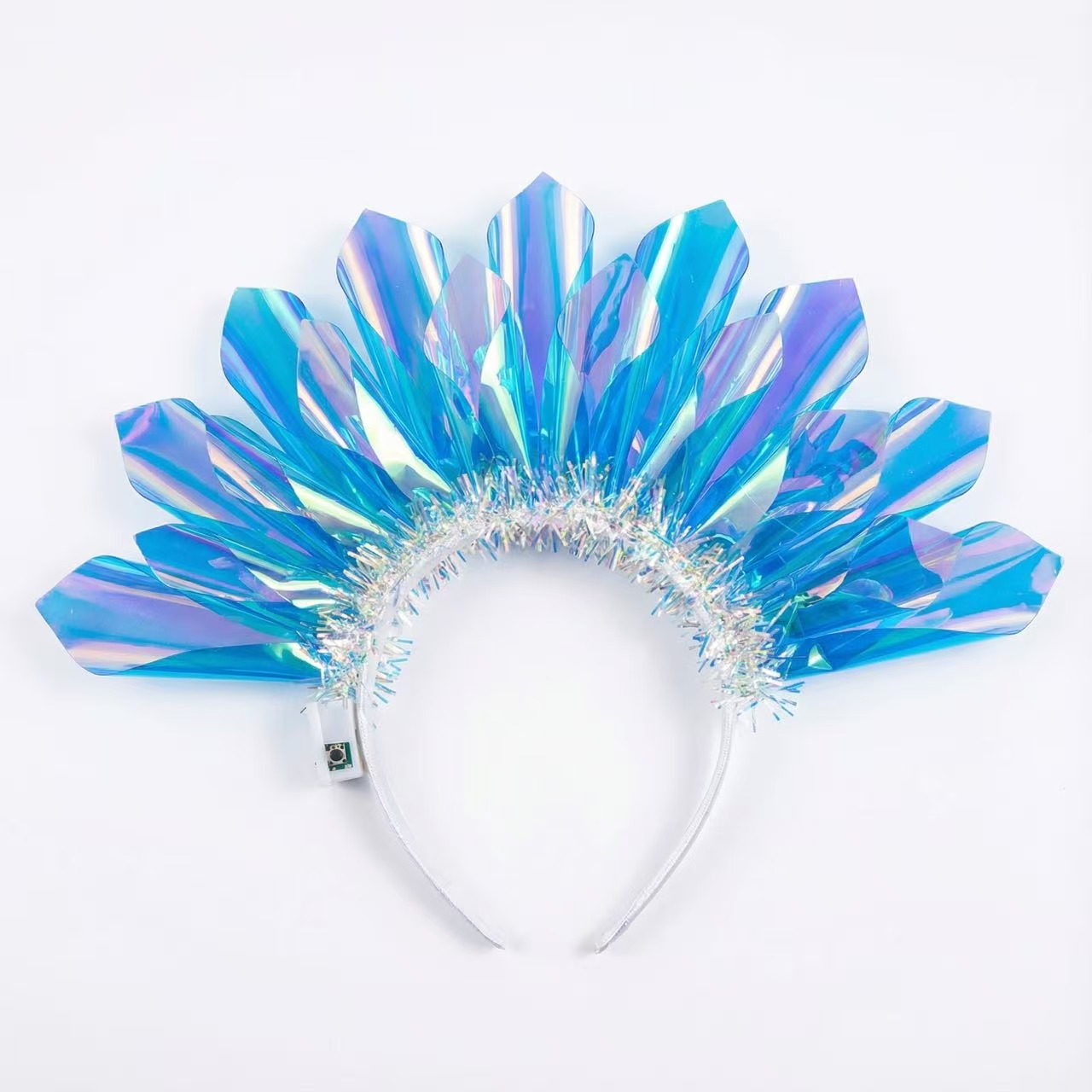 Direct sales of laser luminous headbands from cross-border manufacturers in Europe and America. Wholesale of stage, evening and performance decoration color film luminous headbands pic 6