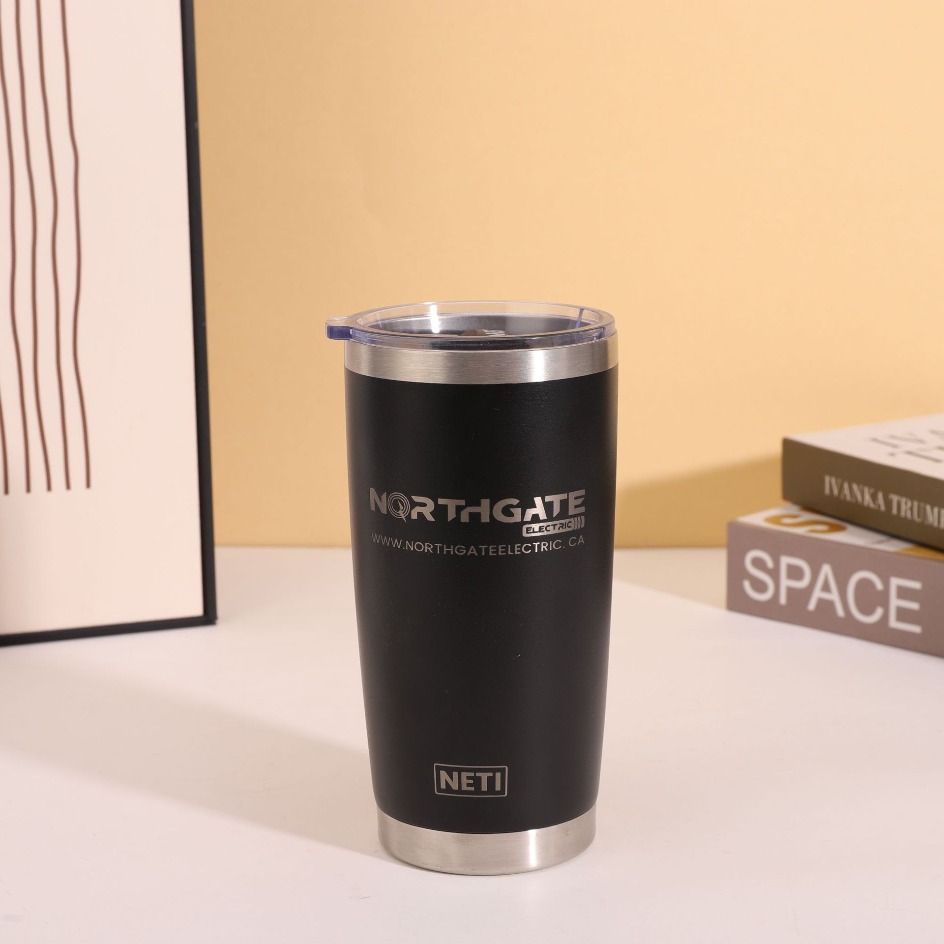 New American-style solid color 20oz powder-coated car cup, 304 stainless steel large-capacity vacuum portable water cup, insulated cup pic 11