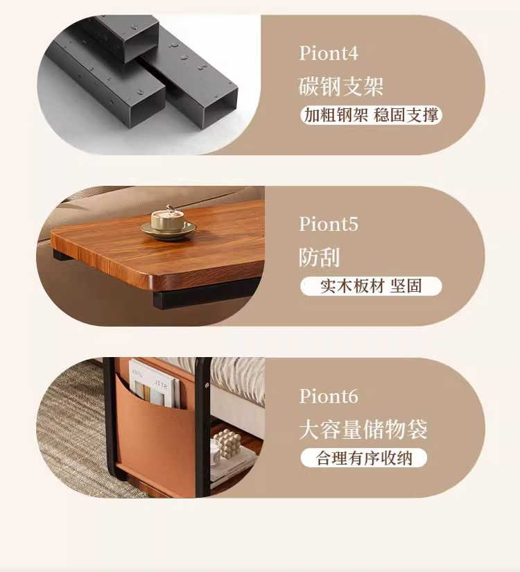 The new side table, movable trolley, sofa side cabinet, simple and modern living room coffee table, storage rack and mini bedside table pic 4