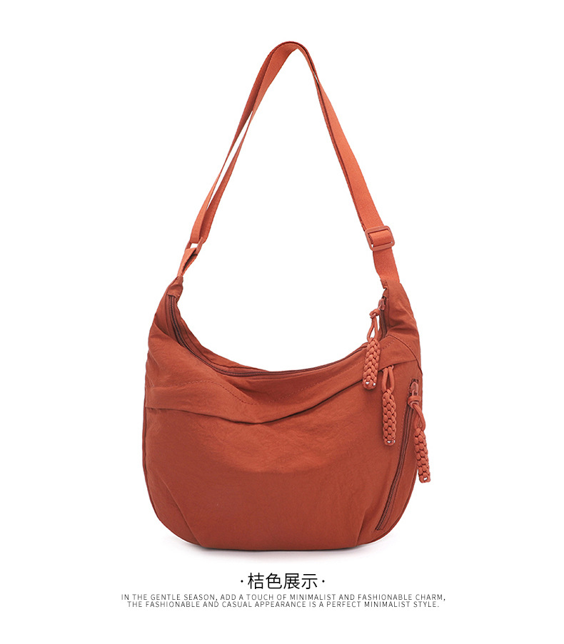 Japanese minimalist large-capacity crossbody bag for girls, 2024 new style student small crossbody bag, single-shoulder fabric bag, versatile dumpling bag for girls pic 17