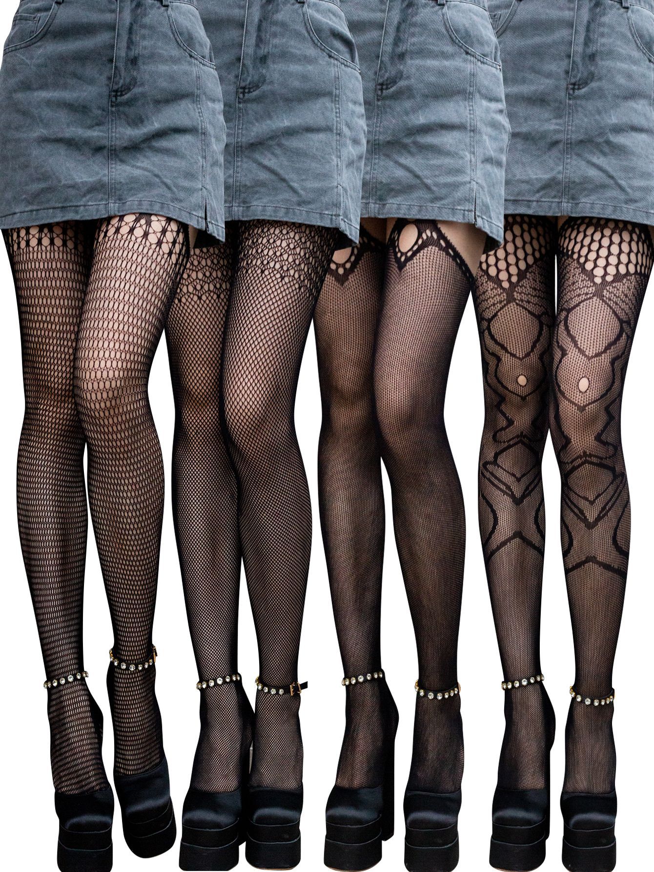 Large-sized fishing net socks for women, overweight mm, 200 pounds, summer ultra-thin and sexy silk socks, anti-hook silk, black mesh jumpsuit net socks pic 16