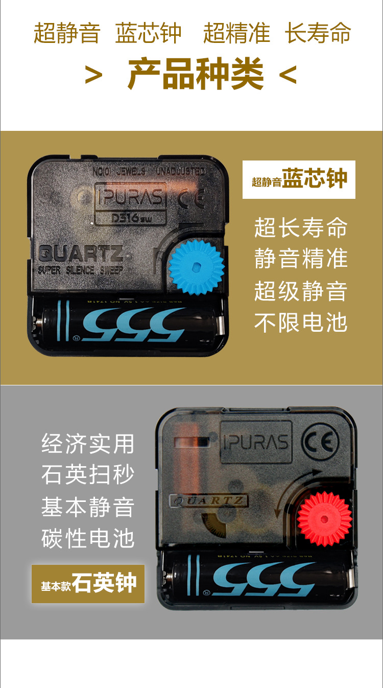 易普拉6514钟表挂钟静音扫秒钟客厅家用简约钟表挂墙石英钟挂表详情9