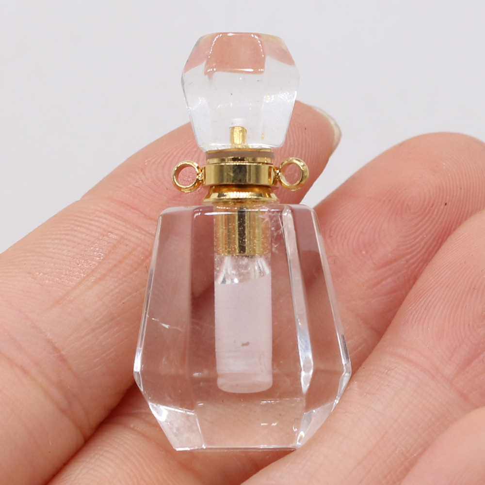 Exquisite natural semi-precious stone perfume bottles, white crystal, various shapes, DIY accessories, fashionable and exquisite wholesale production pic 25