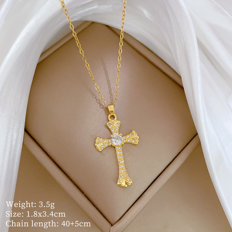 【钛钢】铜微镶爱心时尚轻奢气质华丽满钻项链女百搭锁骨链钛钢详情28