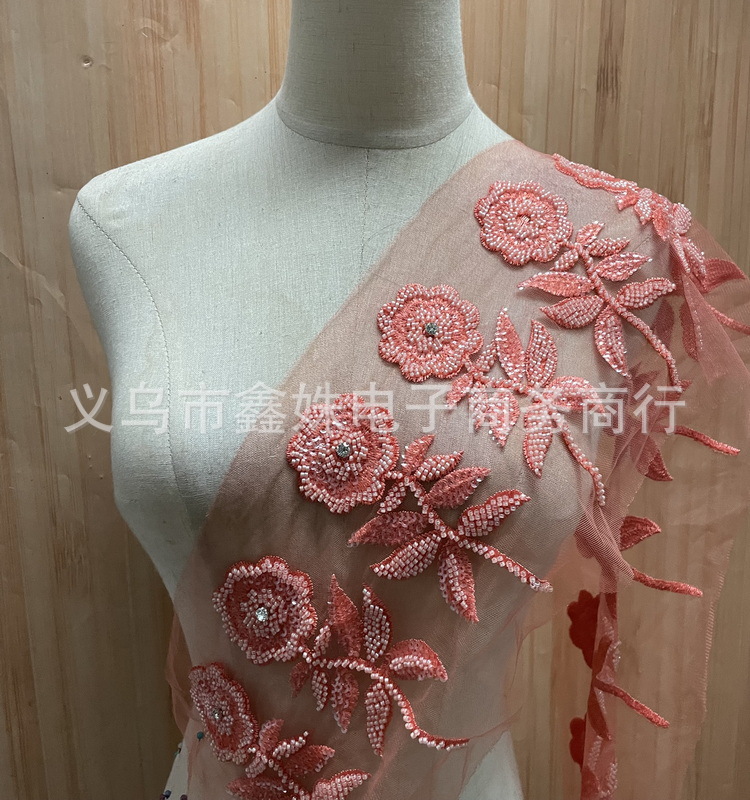 批发重手工彩色管珠玫瑰对花条码 舞蹈服装辅料详情14