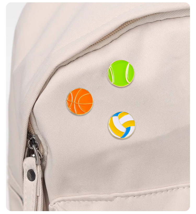 Football, basketball, badminton sports badges, creative sports meeting brooches, backpacks, table tennis, personalized accessories, volleyball pic 10