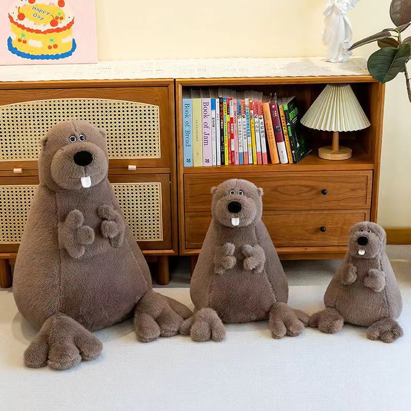 土拨鼠抱枕小熊毛绒公仔宝宝安抚玩偶批发跨境新款河马毛绒玩具秀绒玩具详情8