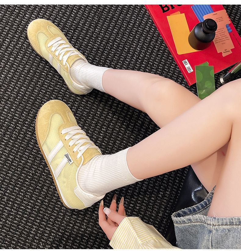 真皮平底小白鞋女鞋2025夏季新款网面德训鞋百搭休闲阿甘运动鞋子详情19
