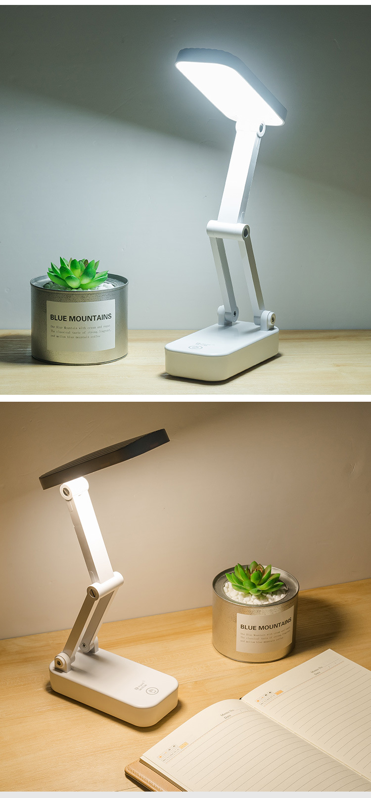 旅行箱外观折叠便携LED护眼台灯三档调色无极调光充插两用灯饰照明阅读学习夜灯护眼台灯详情14